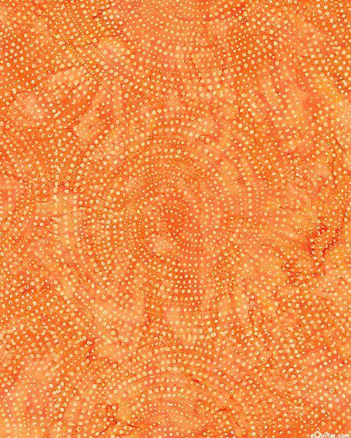 Dots Orange Spiral Logo - Tonga Color Wheel Spiral Batik Sherbet. Crafty