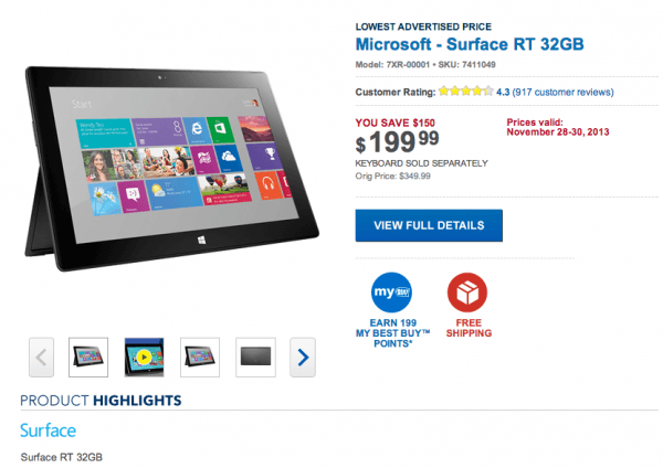 Microsoft Surface RT Logo - Best Buy to sell Microsoft's Surface RT for $199.99