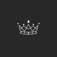 White Crown Logo - Crown logo monogram, mockup black and white royal symbol with jewels ...
