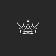 White Crown Logo - Crown logo monogram, mockup black and white royal symbol with jewels ...