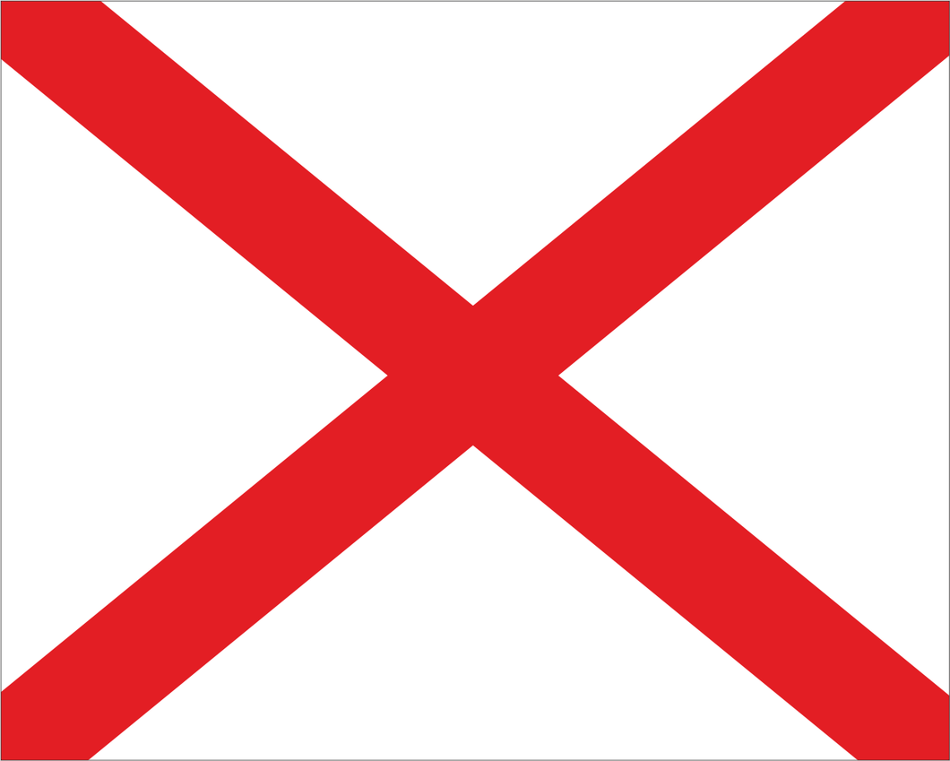 White with Red X Logo - White with Red X 'RAIN ON TRACK' Motocross Flag
