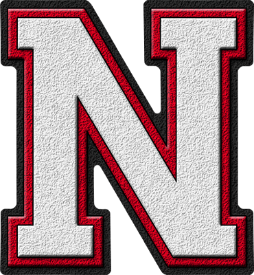 Red and White N Logo - Presentation Alphabets: White & Cardinal Red Varsity Letter N