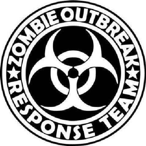Round Logo - Zombie outbreak response team round logo. Die Cut Vinyl Sticker