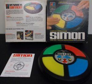 MB Toy Logo - Vintage Simon toy game, Milton Bradley MB original box OB '70s 1970s