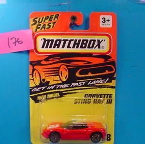 MB Toy Logo - B176 MATCHBOX MB 38 CORVETTE STING RAY III MINT ON CARD RED WITH 7