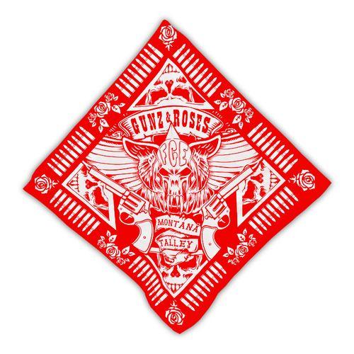 Red White N Logo - Gunz N Roses Bandana Red/White — FGE ONLINE STORE