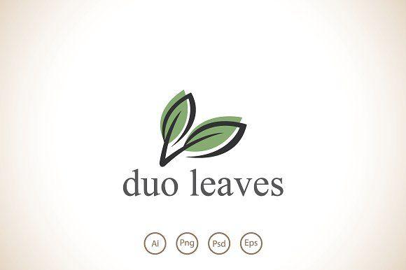 Leaves Logo - Duo Leaves Logo Template ~ Logo Templates ~ Creative Market
