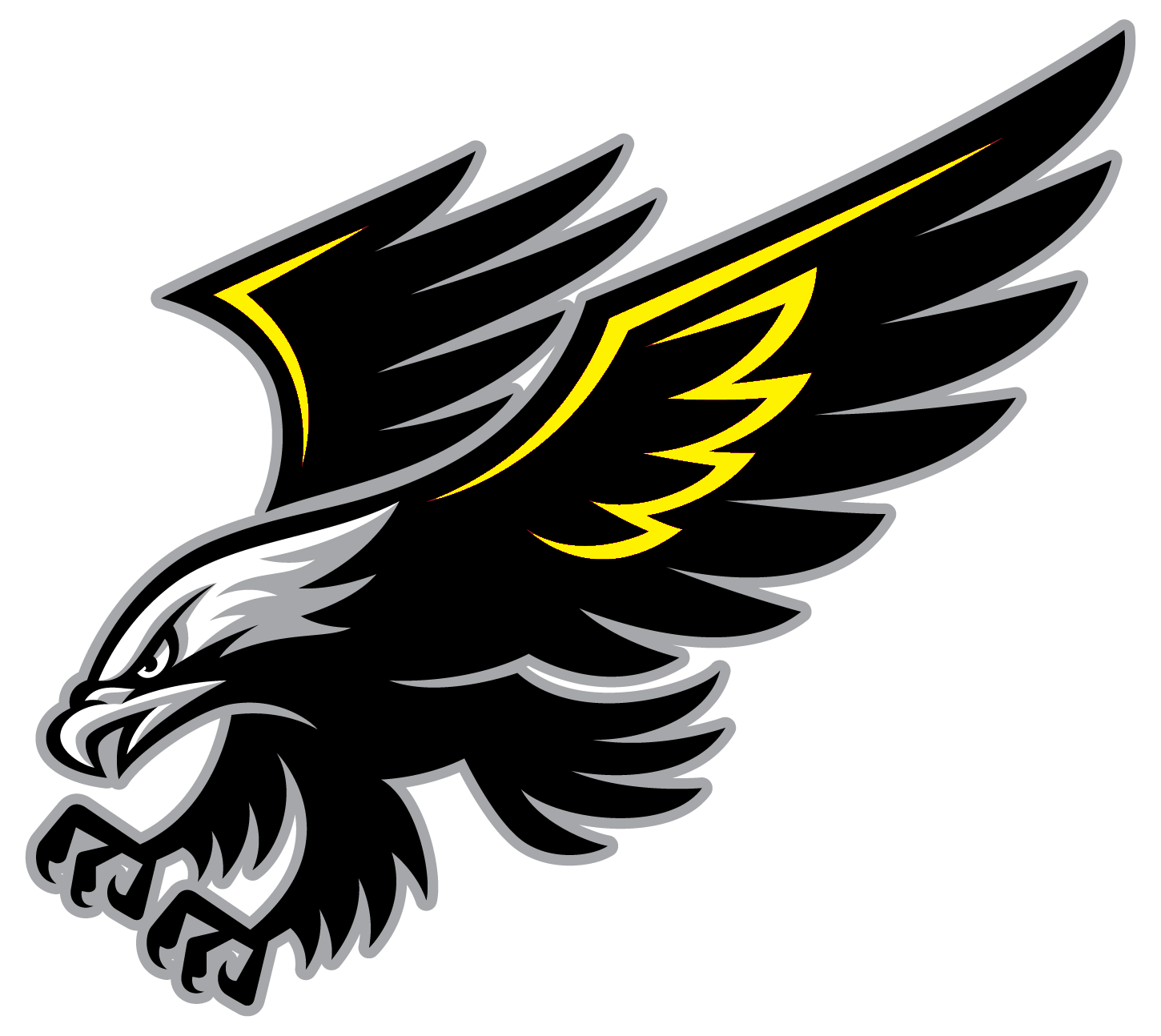Black Hawk Bird Logo - Pin by Chris Basten on Hawks-Falcons Logos | Logos, Hawk logo, Logo ...