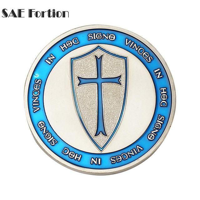 Blue Night Shield Logo - Europe Royal Blue Knight Templar With Shield Masonic Silver Plated