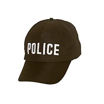 Police Cap Logo - Adult Unisex Black Police Cap Uniform Fancy Dress Hat: Amazon.co.uk ...
