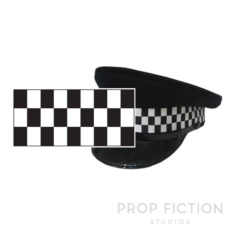 Police Cap Logo - Police Cap Dice Chequered Banding / 1M Black & White Check Sillitoe ...