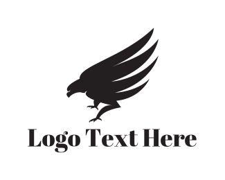 Black Hawk Bird Logo - Falcon Logo Maker. Best Falcon Logos