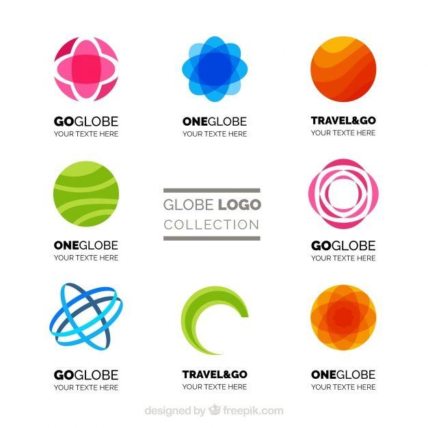 Orange Globe Logo - Set of abstract globe logos Vector | Free Download