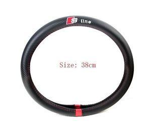 Automotive Tire Logo - 38CM S line Logo Car Steering Wheel Cover Decoration Carbon Fiber