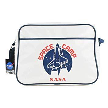 Space Camp Logo - NASA Messenger Bag Retro Space Camp Logo Official White One Size ...