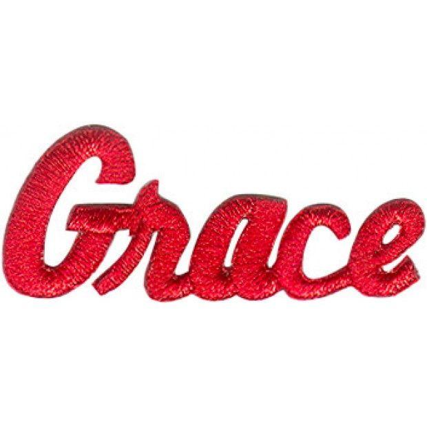 Grace Name Logo - Grace (Red) - F-J - Female - Name Patches