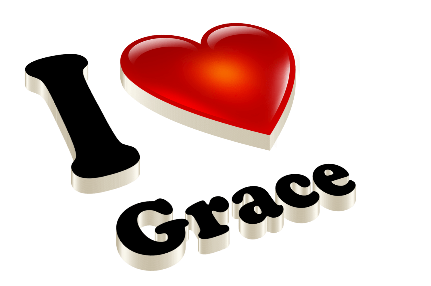 Grace Name Logo - Grace Heart Name Transparent PNG