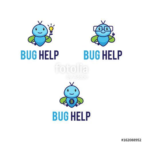 Funny Mascot Logo - Mascot logos set with funny abstract bugs