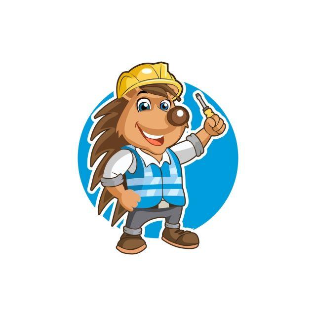 Funny Mascot Logo - Construction Bear Funny Mascot Logo, Smile, Fun, Cartoon PNG and ...