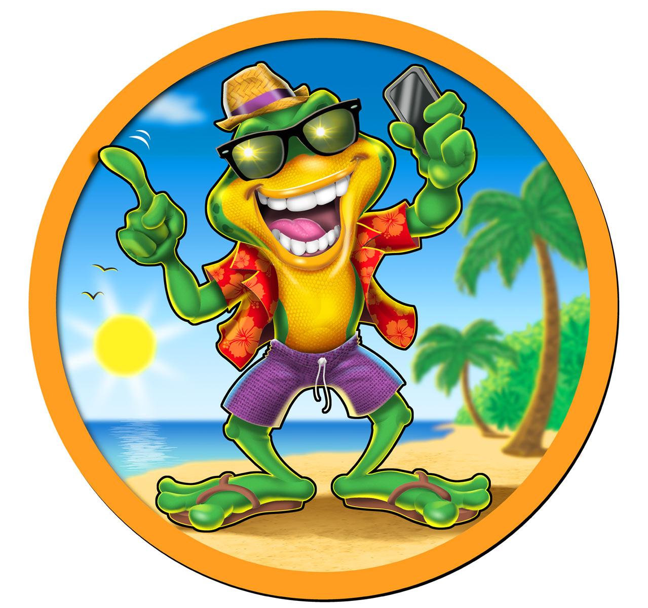 Funny Mascot Logo - Mendola Artists Representatives KENNY-KIERNAN_Beach-Frog-Mascot-Logo ...