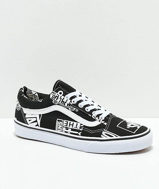 Black Vans Logo - Vans Old Skool Logo Mix Black & White Shoes For Mens, BY2844£53.00 :