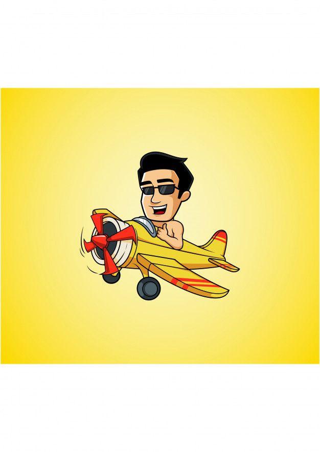 Funny Mascot Logo - Funny pilot mascot logo Vector | Premium Download