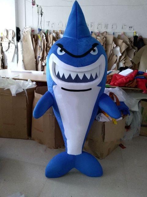 Funny Mascot Logo - Shark Mascot Costume Cartoon Character Leafleteer Dress Funny ...