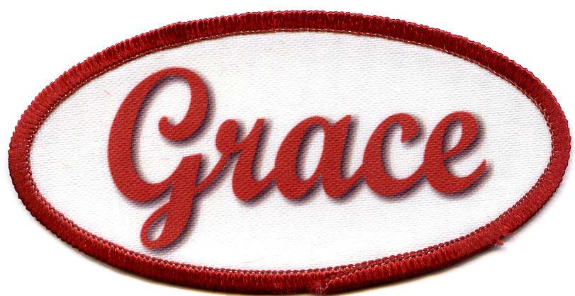 Grace Name Logo - Personalized Name Patches. ColorPatch. No Minimum Order