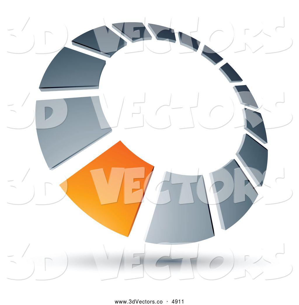 Orange Square Company Logo - 3d Vector Clipart of a Orange Square Set in a Chrome Dial by beboy ...