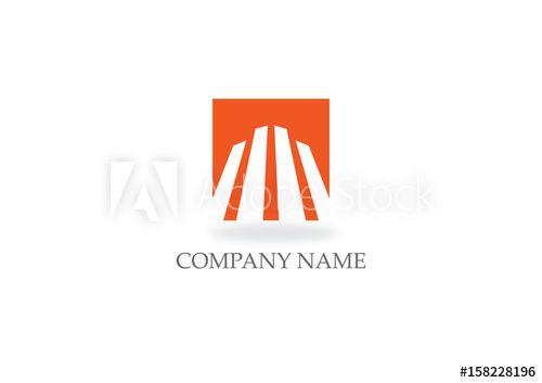 Orange Square Company Logo - building abstract shape square company logo this stock vector