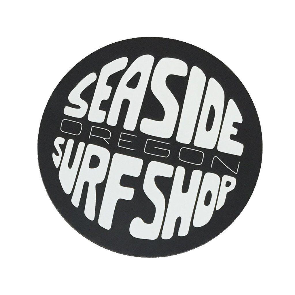 Surf Apparel Logo - Seaside Surf Shop - Gumball Logo Magnet - White/Black