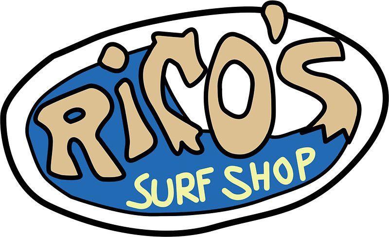 Surf Apparel Logo - Rico's Surf Shop Logo' Sticker by miamulin57 | sticky stickers ...