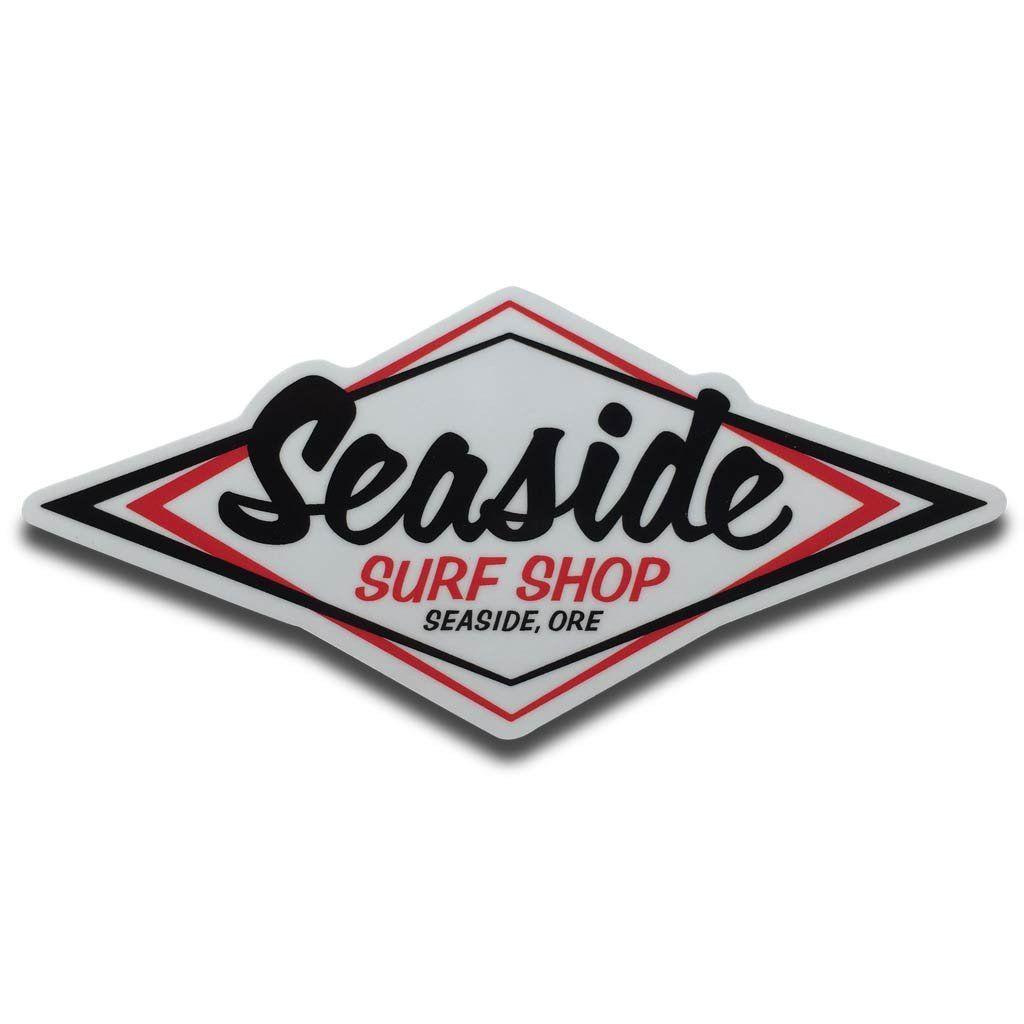 Seaside Logo - Seaside Surf Shop - Vintage Logo Sticker - 1.75