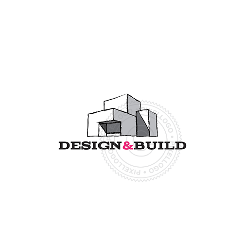 Construction Building Logo - Design & Build Construction Company - Sketched building logo | Pixellogo
