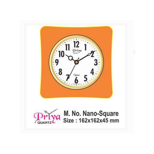 Orange Square Company Logo - Priya Quartz Plastic Designer Orange Square Wall Clock, Rs 56 /piece
