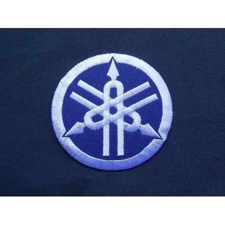 Round Blue and Silver Logo - YAMAHA round emboidered patch - iron on patch blue silver - Racing ...