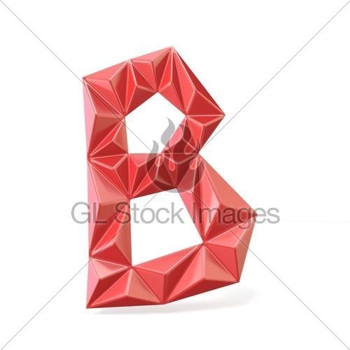 Letter B with a Red Triangle Logo - Red Modern Triangular Font Letter B 3 D · GL Stock Images