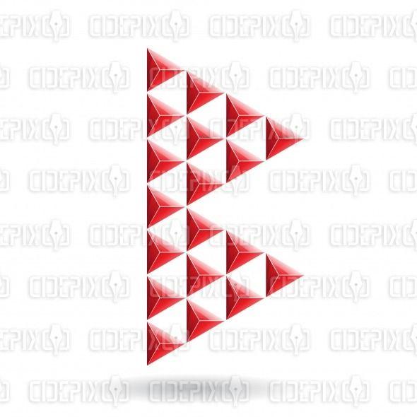 Letter B with a Red Triangle Logo - Red Symbol of Letter B formed by a collection of Pyramid Shapes ...