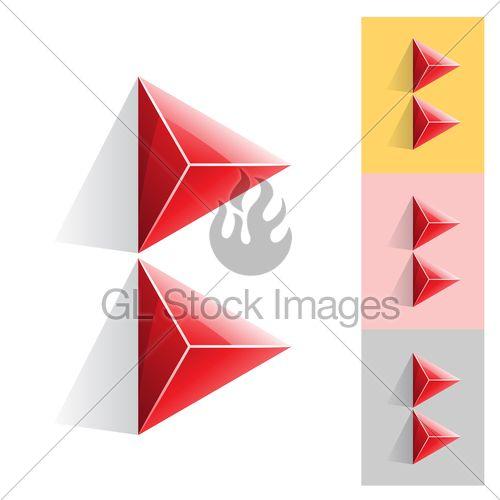 Letter B with a Red Triangle Logo - Colorful Abstract Symbol Of Letter B · GL Stock Images