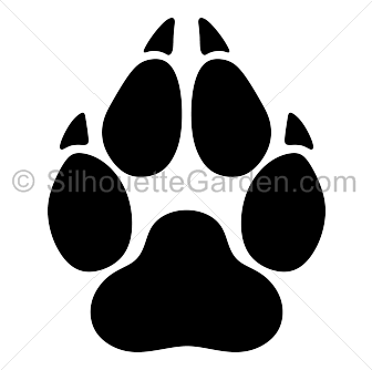 Wolf Paw Print Logo - Silhouette Clip Art at SilhouetteGarden