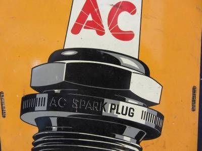 AC Spark Plug Logo - Vintage AC Spark Plug Advertising Sign > Antique AC Delco Garage ...