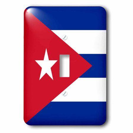 Square White with Red Triangle Logo - 3DRose Flag of Cuba blue stripes red triangle white star