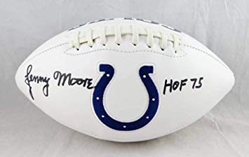 Baltimore Colts Logo - Lenny Moore Autographed Baltimore Colts Logo Football W HOF 75- JSA