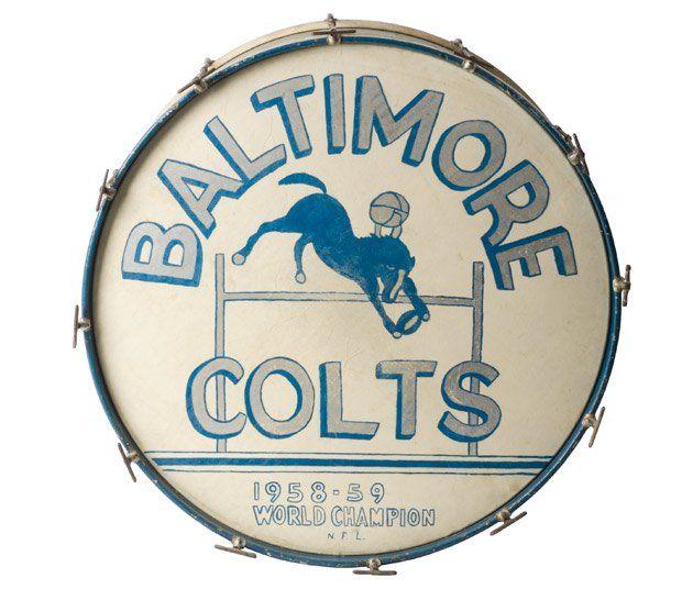 Baltimore Colts Logo - Baltimore Colts bass drum | Pro Football Hall of Fame Official Site