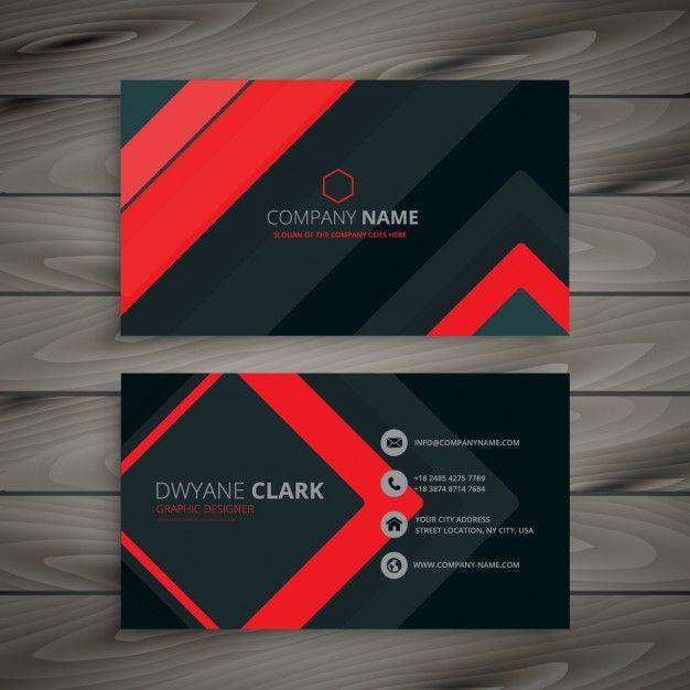 Black and Red Color Logo - Modern red and black business card Vector | Free Download