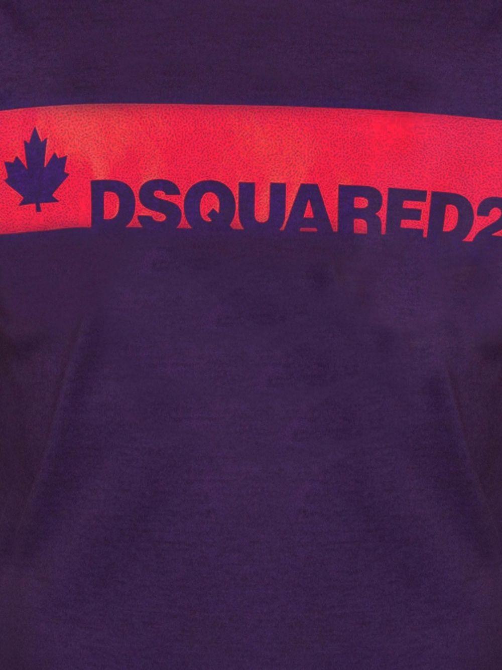 Red and Purple Logo - DSQUARED2 Purple Red Logo T Shirt