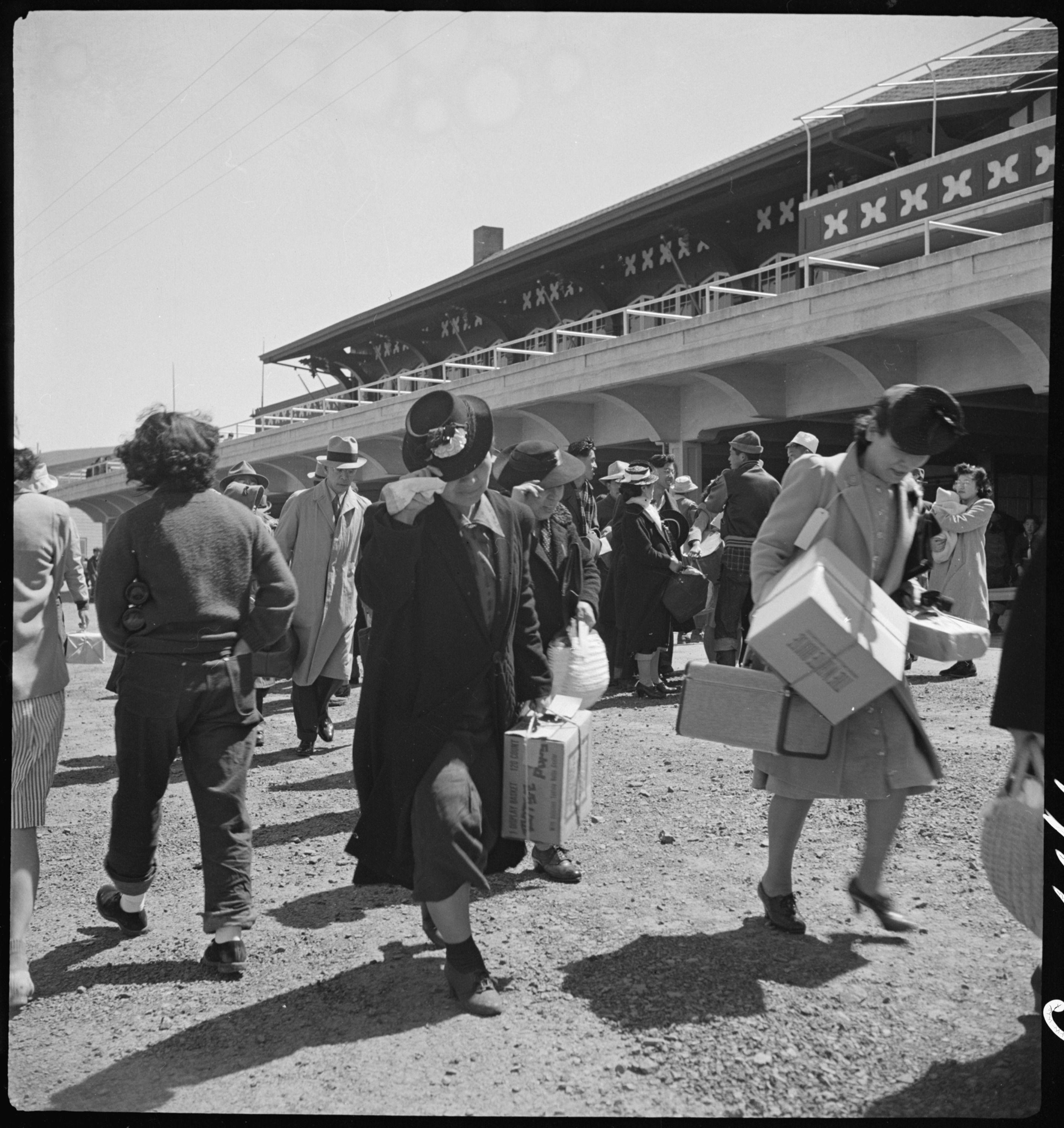 Tranara Logo - File:San Bruno, California. Families of Japanese ancestry arrive at ...