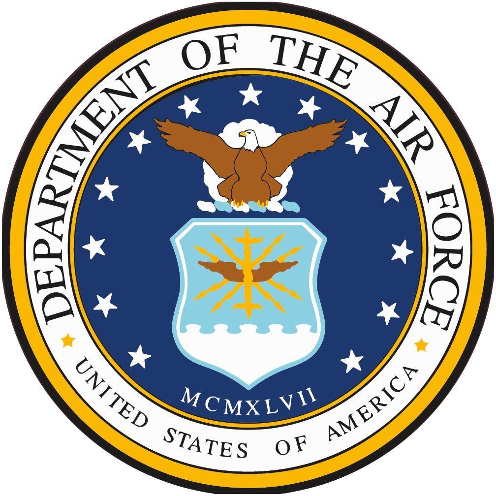 New Air Force Logo - HARD HAT EMBLEM, DEPARTMENT OF THE AIR FORCE, 2 DIA, PS VINYL