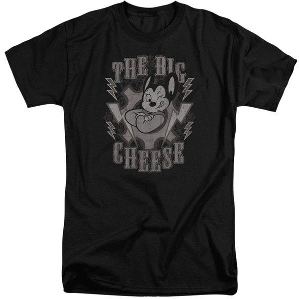 Cheese White Logo - The Big Cheese Mighty Mouse Black And White Logo Tall T Shirt