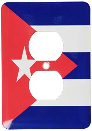 Square White with Red Triangle Logo - 3dRose lsp_158302_6 Flag of Cuba Cuban Blue Stripes Red Triangle ...